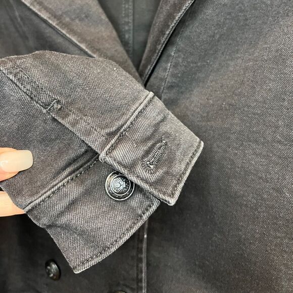 L’Agence Washed Black Admiral Crop Double Breasted Jacket Classic Lapel SMALL - Picture 10 of 14